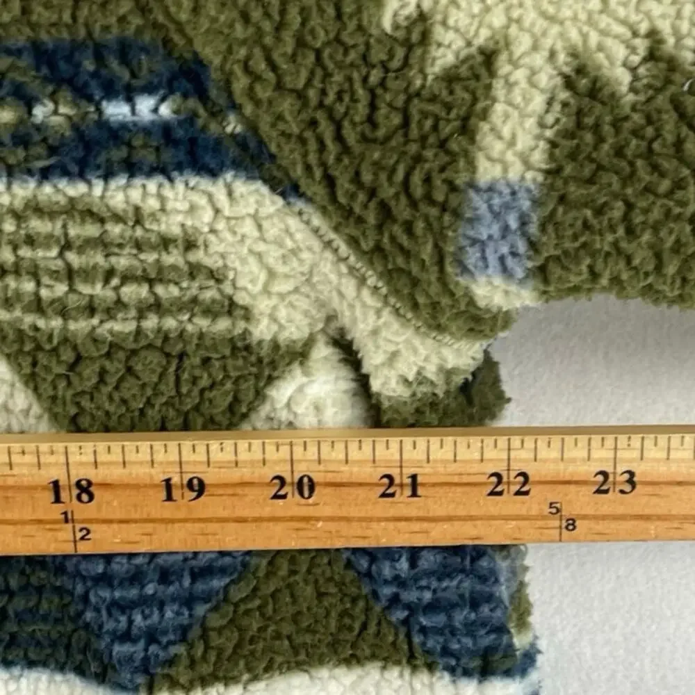 Wrangler Mens 1/4 Zip Sherpa Pullover SZ M Alpine Green Aztec Southwest